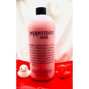 32 oz Philosophy Peppermint Stick 3-in-1 Shampoo Shower Gel Bubble Bath w/ pump